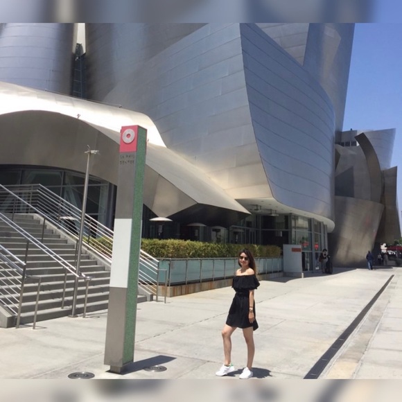 Zara Black Linen Off the Shoulder Ruffled Mini Dress - Picture 4 of 4